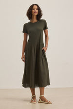 Load image into Gallery viewer, Itza Drop Waist Dress in Hedge
