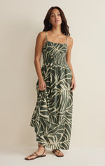 Load image into Gallery viewer, Bayside Tova Palm Maxi Dress in Tea Leaf

