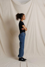 Load image into Gallery viewer, Isa Sweater Rib Short Sleeve Top in True Black
