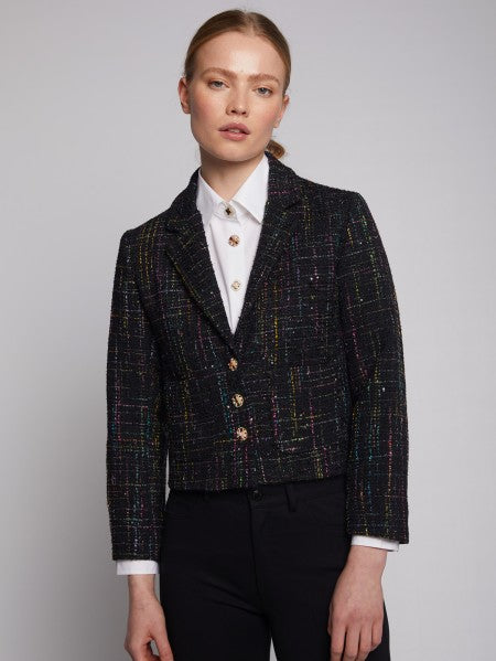 Elvira Jacket in Black Sequins