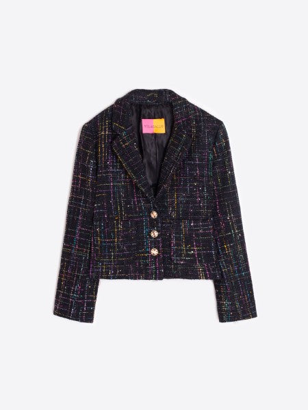 Elvira Jacket in Black Sequins