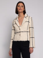 Load image into Gallery viewer, Elvira Jacket in White &amp; Black Check
