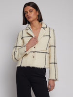 Load image into Gallery viewer, Elvira Jacket in White &amp; Black Check
