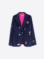 Load image into Gallery viewer, Gadea Corduroy Embroidery Blazer in Pana Navy
