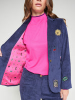 Load image into Gallery viewer, Gadea Corduroy Embroidery Blazer in Pana Navy
