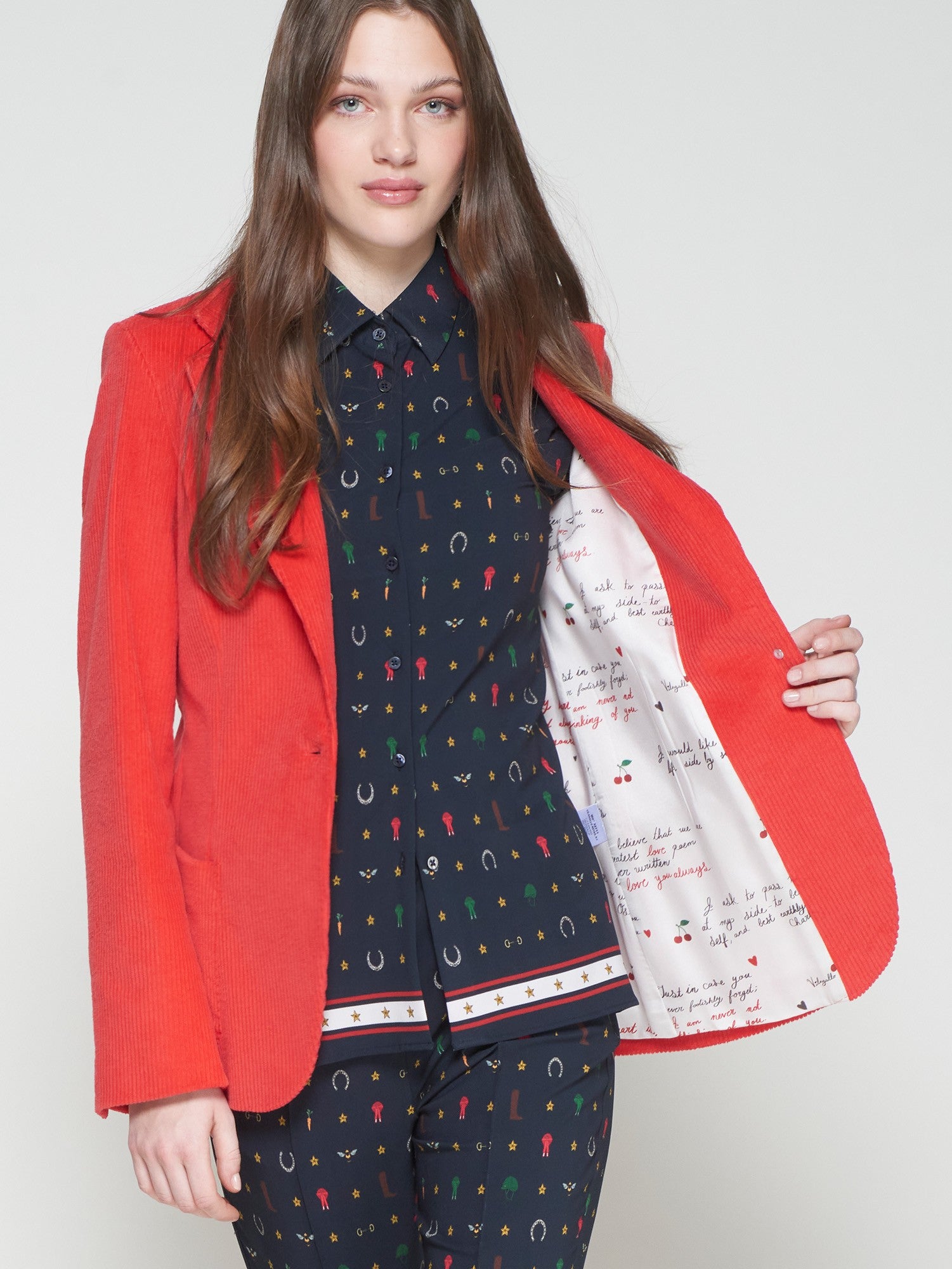Gadea Corduroy Blazer in Pana Red