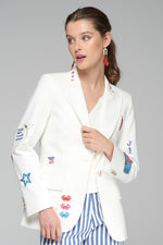 Load image into Gallery viewer, Heather Blazer in Punto Roma Blanco
