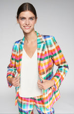 Load image into Gallery viewer, Heather Blazer in Vichy Multicolor Lino
