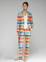 Load image into Gallery viewer, Heather Blazer in Vichy Multicolor Lino
