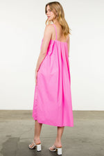 Load image into Gallery viewer, Poplin Maxi Dress in Hot Pink
