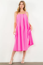 Load image into Gallery viewer, Poplin Maxi Dress in Hot Pink
