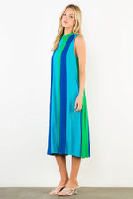 Load image into Gallery viewer, Sleeveless Colorblock Maxi Dress in Green
