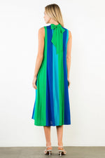 Load image into Gallery viewer, Sleeveless Colorblock Maxi Dress in Green
