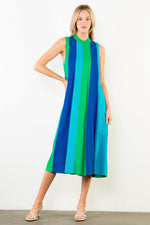 Load image into Gallery viewer, Sleeveless Colorblock Maxi Dress in Green
