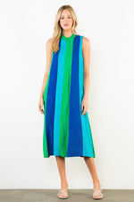 Load image into Gallery viewer, Sleeveless Colorblock Maxi Dress in Green
