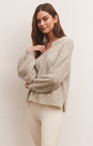 Kensington Speckled Sweater in Heather Grey