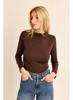 Load image into Gallery viewer, Long Sleeve Mock Neck Layer in Chocolate
