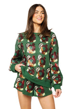 Load image into Gallery viewer, Turkey Sweatshirt in Dark Green Multi
