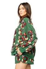 Load image into Gallery viewer, Turkey Sweatshirt in Dark Green Multi
