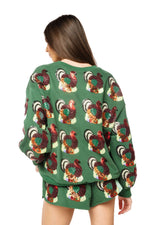Load image into Gallery viewer, Turkey Sweatshirt in Dark Green Multi
