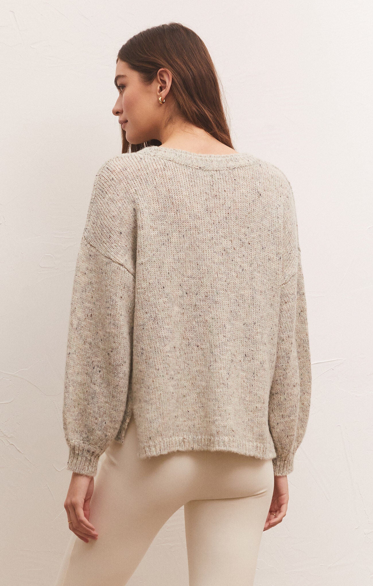 Kensington Speckled Sweater in Heather Grey