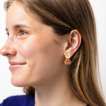 Load image into Gallery viewer, Kimberly Enamel Earrings in Coral
