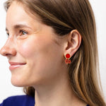 Load image into Gallery viewer, Kimberly Enamel Earrings in Red
