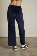 Load image into Gallery viewer, Alex Velour Pull On Sweatpants in Navy
