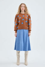 Load image into Gallery viewer, Polka Dot Sweater in Brown
