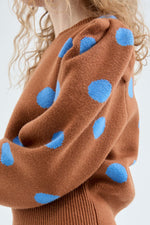Load image into Gallery viewer, Polka Dot Sweater in Brown
