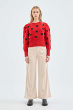 Load image into Gallery viewer, Polka Dot Sweater in Red
