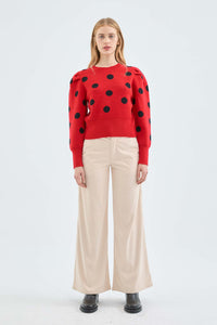Polka Dot Sweater in Red