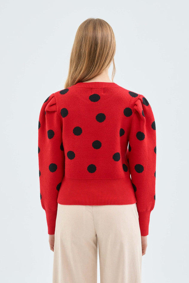 Polka Dot Sweater in Red