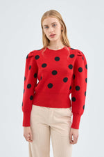 Load image into Gallery viewer, Polka Dot Sweater in Red
