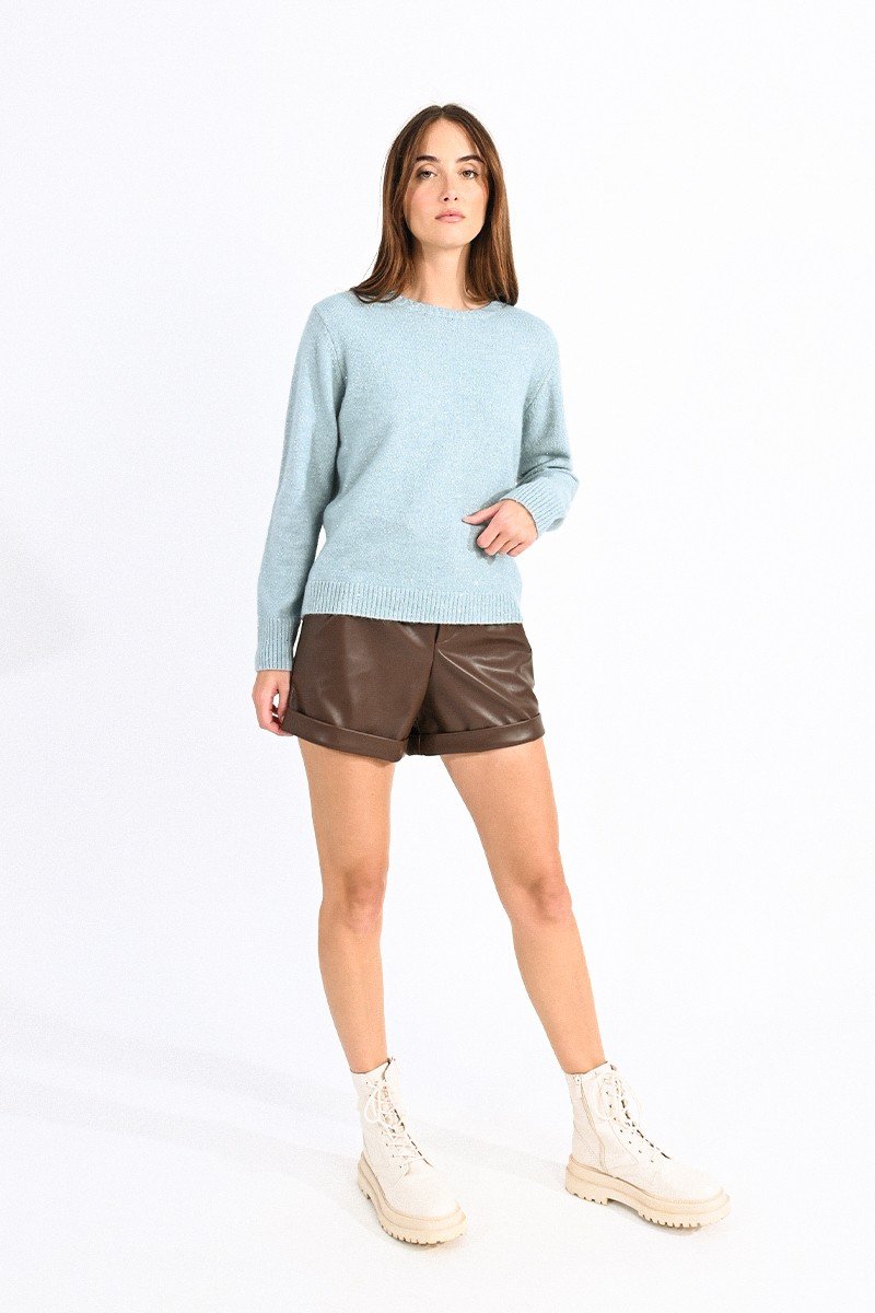 Shimmering Mesh Sweater in Ice