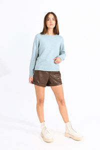 Shimmering Mesh Sweater in Ice