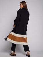 Load image into Gallery viewer, Fringes Cardigan in Black Colorblock
