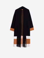 Load image into Gallery viewer, Fringes Cardigan in Black Colorblock
