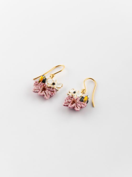 Orchid and Toucan Earrings