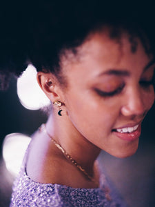 Leopard Star and Moon Stud Earrings