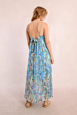 Load image into Gallery viewer, Tie Back Maxi Dress in Blue Edmee
