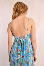 Load image into Gallery viewer, Tie Back Maxi Dress in Blue Edmee
