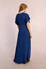 Load image into Gallery viewer, Flutter Sleeve Maxi Dress in Navy
