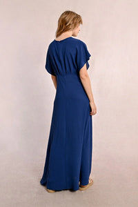 Flutter Sleeve Maxi Dress in Navy
