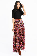 Load image into Gallery viewer, Aztec Print Maxi Skirt in Camel Gaia
