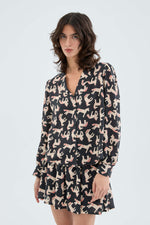 Load image into Gallery viewer, Horse Print Blouse in Black
