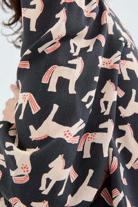 Horse Print Blouse in Black
