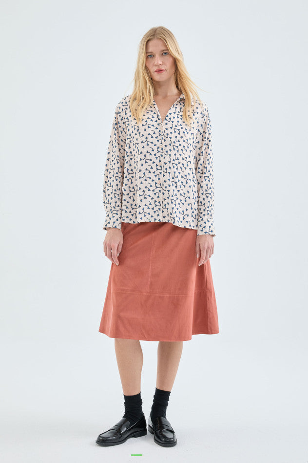 Heart Print Blouse in Cream