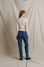 Load image into Gallery viewer, Lisa Long Sleeve Stripe Top in Natural/Black
