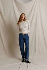 Load image into Gallery viewer, Lisa Long Sleeve Stripe Top in Natural/Black
